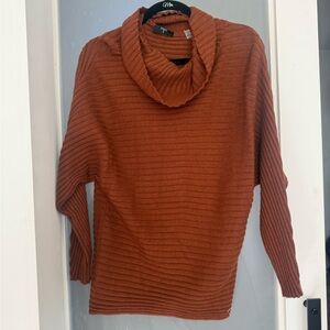 Tahari Women's Cowl Neck Sweater in Warm Rust